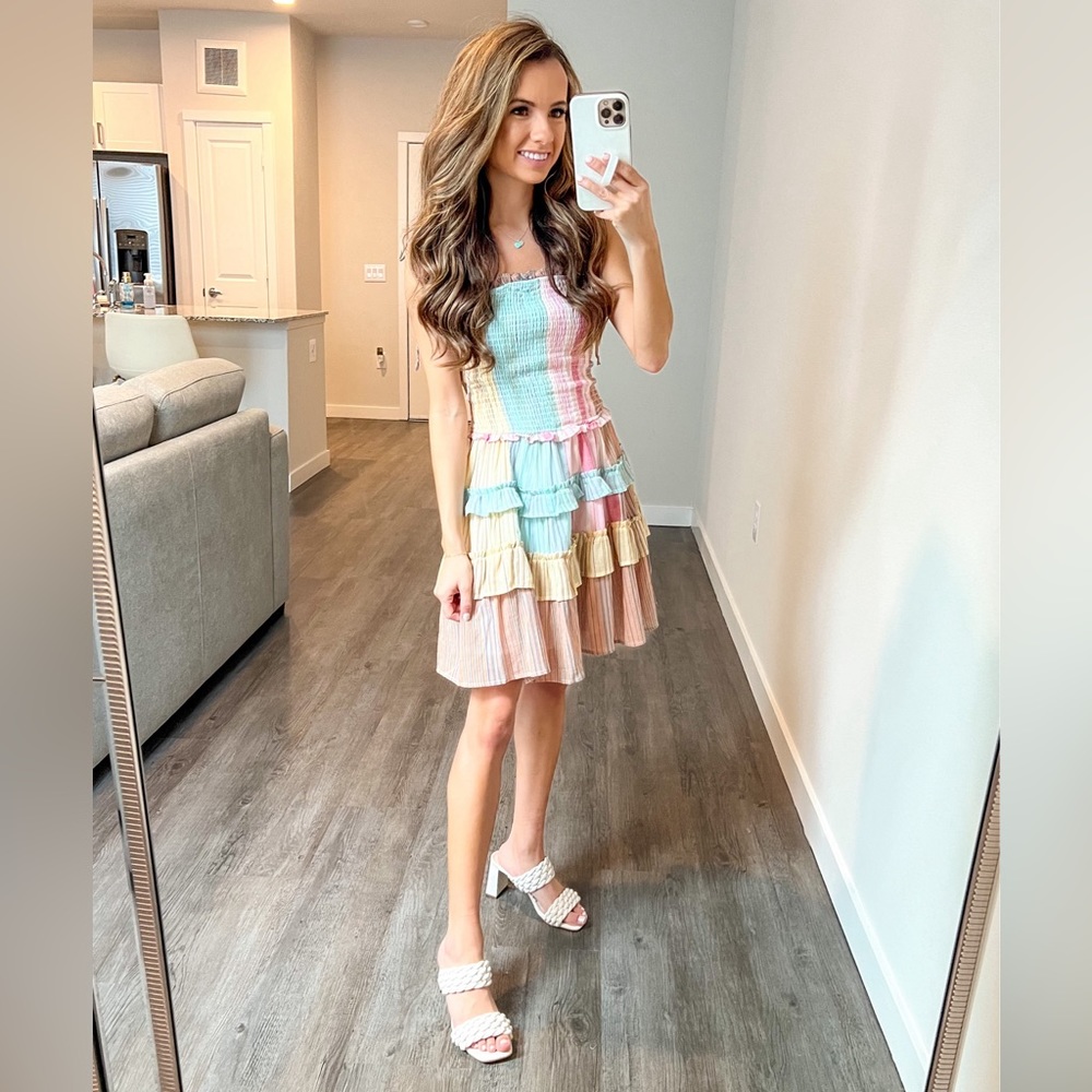 Multi color striped dress